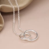 Silver Plated Double Hoop Necklace